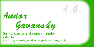 andor gavansky business card
